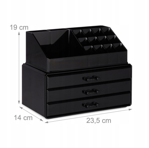 Organizer na przybory do makijażu z 3 szufladami, Relaxdays