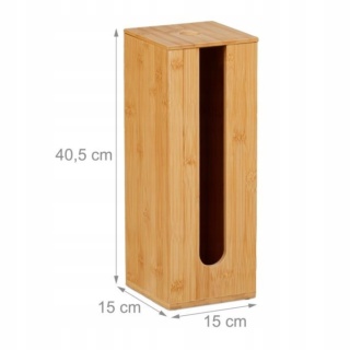 Pojemnik na papier toaletowy z bambusa, stojak Relaxdays