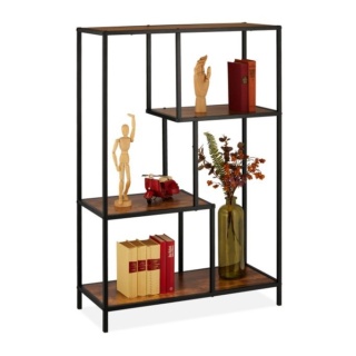 Regał Relaxdays 77 cm x 114 cm x 32,5 cm drewno, styl industrialny, półka