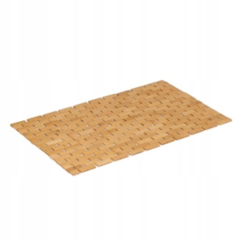 Mata łazienkowa z bambusa 68x42, antypoślizgowa składana, Relaxdays