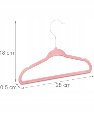 Relaxdays welur wieszaki dla dzieci 20szt róż