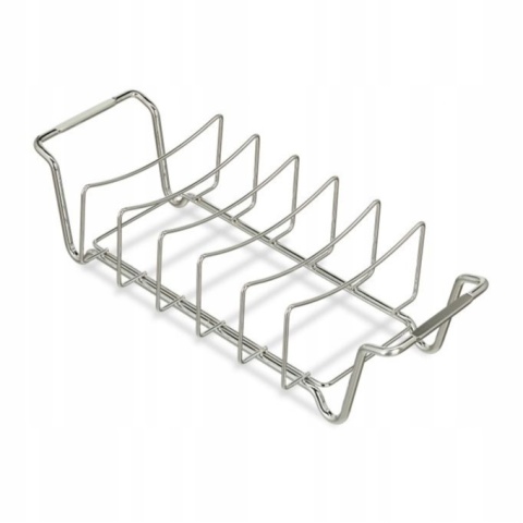 Ruszt Do Grilowania Żeberek BBQ Stal Nierdzewna Stojak do żeberek