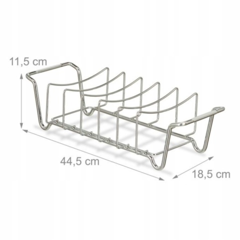 Ruszt Do Grilowania Żeberek BBQ Stal Nierdzewna Stojak do żeberek