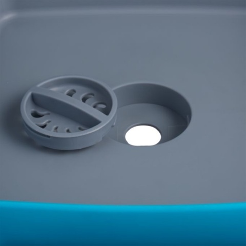 Składany zlewozmywak 9 l na kemping Relaxdays, z odpływem