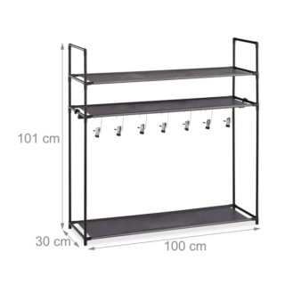 Szafka na buty wieszaki na kozaki Praktyczny regał na buty Czarny 60x30x101