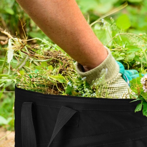 Worki na liście, trawę Zestaw 3 szt Relaxdays 55x65 cm czarne