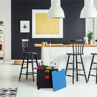 Wózek koszyk na narzędzia zakupy składany z pokrywką 2 kółka transportowy