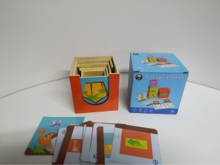 Drewniane klocki i puzzle Dinozaury, nauka liczenia