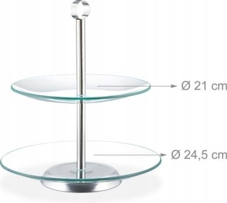Dwupoziomowa Patera Szklana na Ciasta i Przekąski Reaxdays