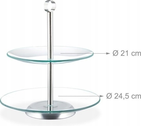 Dwupoziomowa Patera Szklana na Ciasta i Przekąski Reaxdays