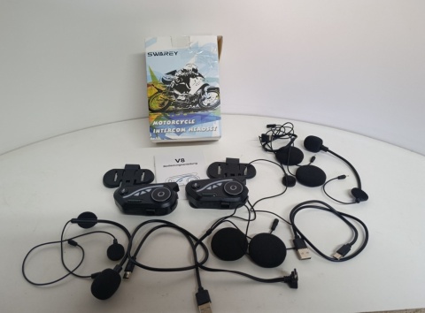 Interkom motocyklowy SWAREY V8 – zestaw 2 sztuki