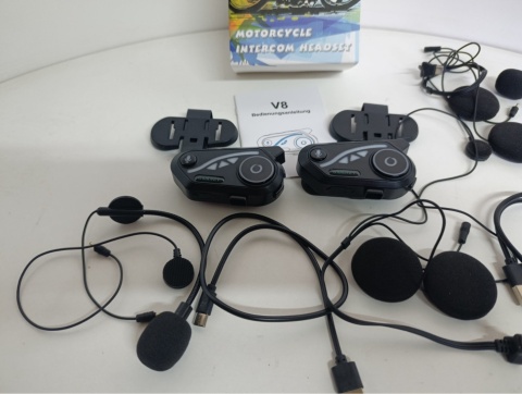 Interkom motocyklowy SWAREY V8 – zestaw 2 sztuki