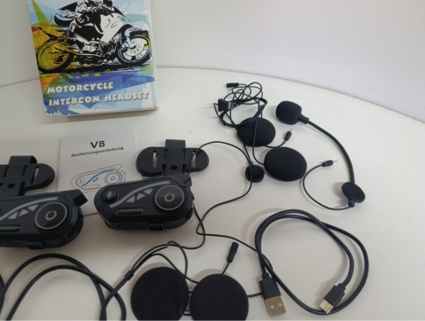 Interkom motocyklowy SWAREY V8 – zestaw 2 sztuki