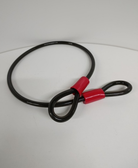 Kabel pętlowy 12 mm antykradzieżowy blokada linkowa 1 m do roweru zabezpieczenie
