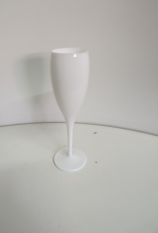 Kieliszki do szampana plastikowe 6 szt. wielokrotnego użytku, białe