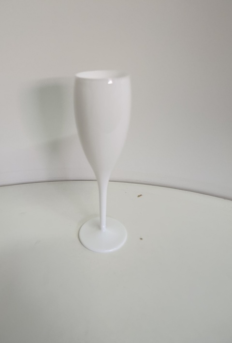 Kieliszki do szampana plastikowe 6 szt. wielokrotnego użytku, białe