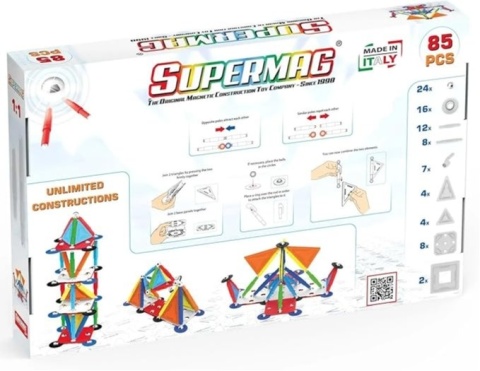 Klocki kreatywne magnetyczne Supermag Classic 85