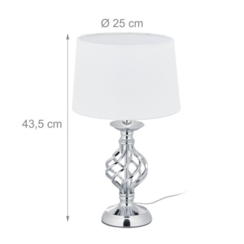LAMPA STOŁOWA BIURKOWA LAMPKA DOTYKOWA SREBRNA NOWOCZESNA 40W RELAXDAYS Glamour