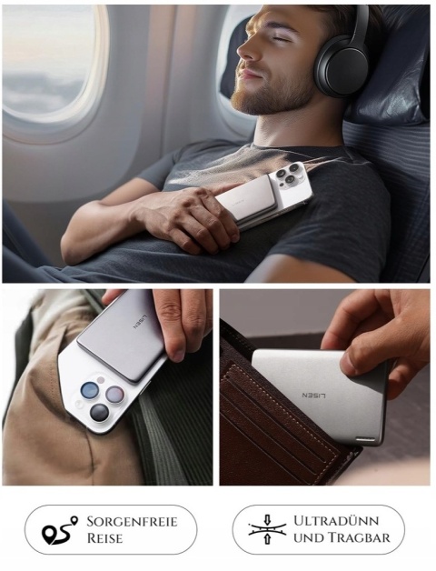 LISEN Powerbank Magnetyczna 5000mAh iPhone Ładowarka