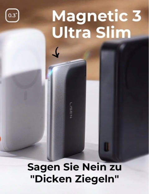LISEN Powerbank Magnetyczna 5000mAh iPhone Ładowarka