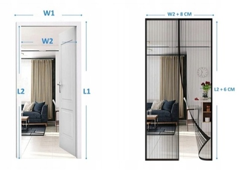 MOSKITIERA DIKER NA DRZWI BALKONOWE DUŻA MAGNES ZASŁONA KURTYNA SZCZELNA 120x220