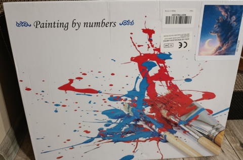 Malowanie po numerach 40x50 Wilk w chmurach