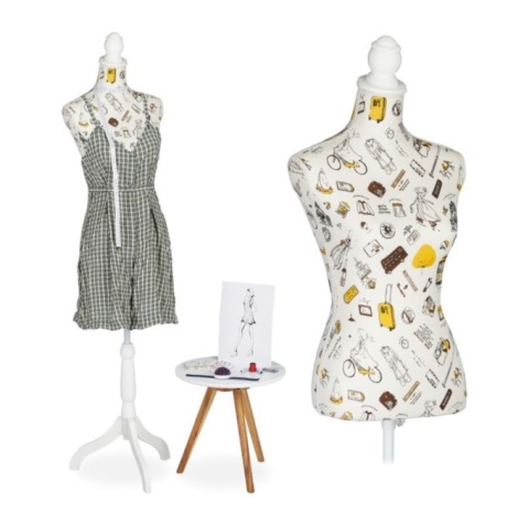 Manekin damski krawiecki Relaxdays beżowy regulowana wysokość