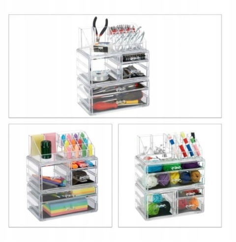 Organizer akrylowy na kosmetyki przybory do makijażu Relaxdays