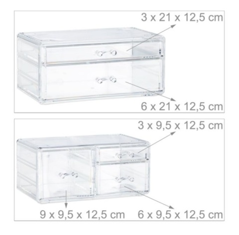 Organizer akrylowy na kosmetyki przybory do makijażu Relaxdays