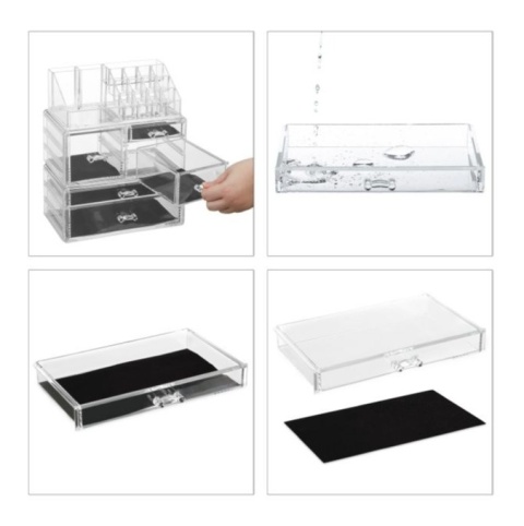 Organizer akrylowy na kosmetyki przybory do makijażu Relaxdays