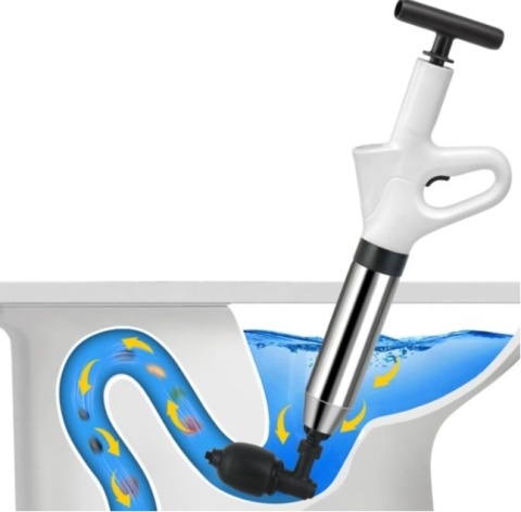 PISTOLET DO PRZEPYCHANIA ZLEWU TOALETY ODPŁYWU 5X UNIWERSALNYCH KOŃCÓWEK