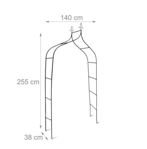 Pergola metal Relaxdays łuk 255 cm zielona