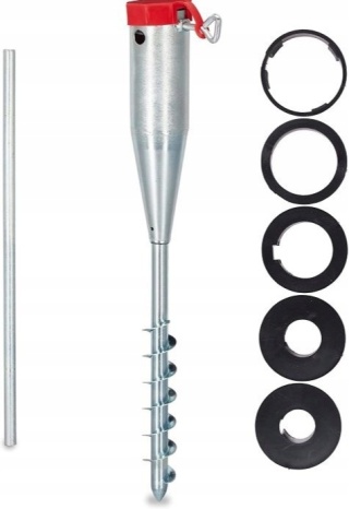 Podstawa do parasola Relaxdays , tuleja uziemiająca, metalowy świder Relaxdays