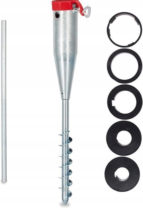 Podstawa do parasola Relaxdays , tuleja uziemiająca, metalowy świder Relaxdays