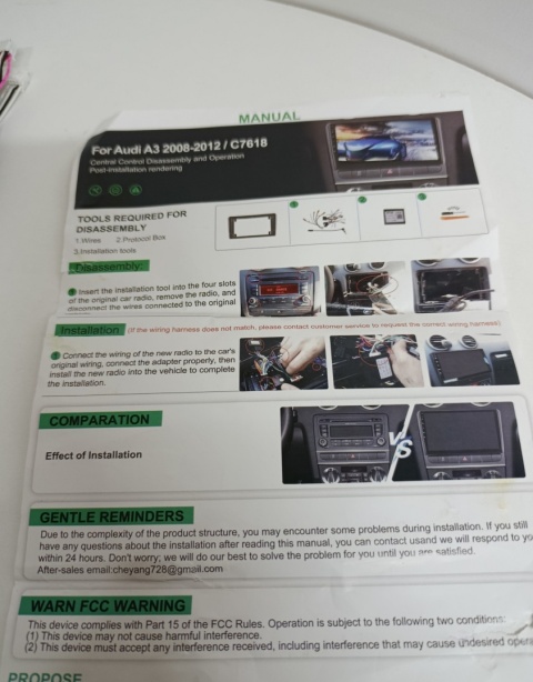 Radio Audi A3 2008-2012 Android 10" WiFi AUDI A3 C7618 - brak kamerki cofania