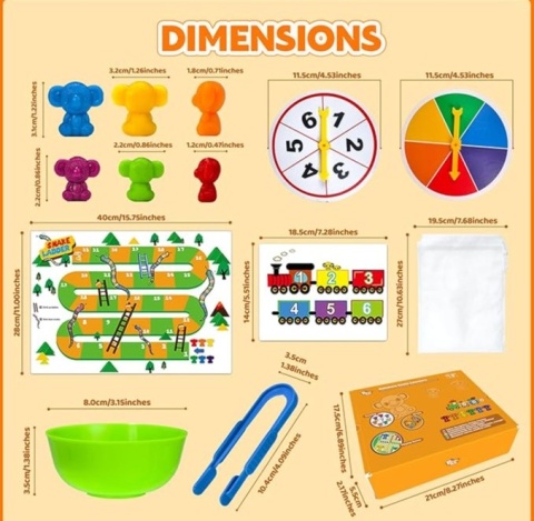 Rainbow Koala Counters: Zestaw do Liczenia, Sortowania i Nauki Kolorów Montessori