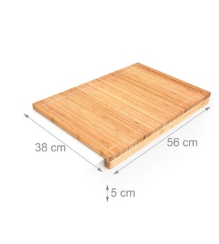 Relaxdays Bambusowa Deska do Krojenia 56x38cm, XXL