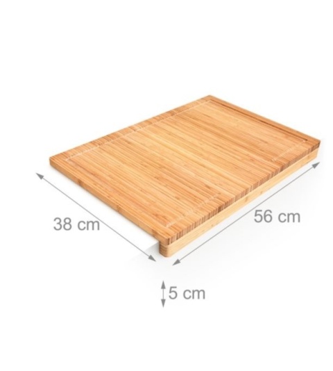 Relaxdays Bambusowa Deska do Krojenia 56x38cm, XXL