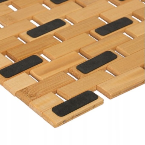 Mata łazienkowa z bambusa 68x42, antypoślizgowa składana, Relaxdays