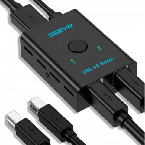 SGEYR USB 3.0 Switch Selector, USB Switch 2 in 1 Output PRZEŁĄCZNIK