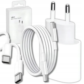 SZYBKA ŁADOWARKA USB-C 20W +KABEL 1 M Typ C do IPHONE 15 Pro Max