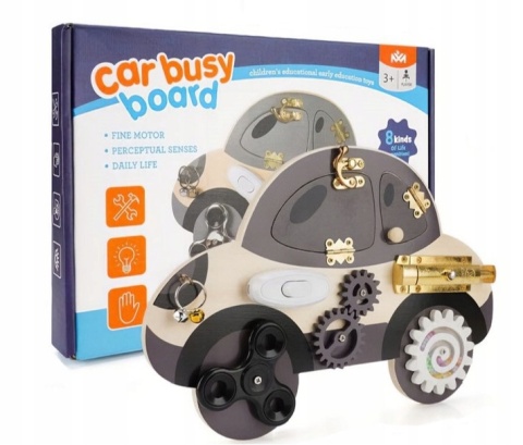 Sensoryczna tablica manipulacyjna dla dzieci Autko Zabawka Montessori