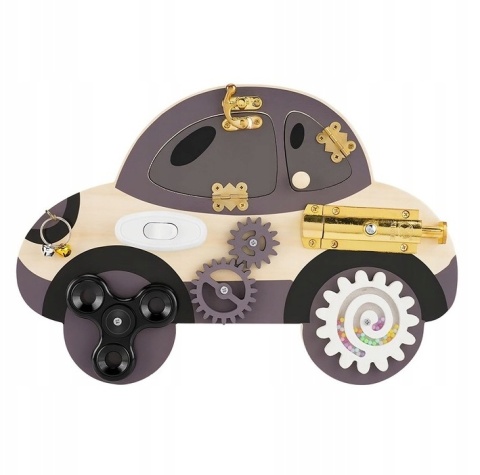 Sensoryczna tablica manipulacyjna dla dzieci Autko Zabawka Montessori