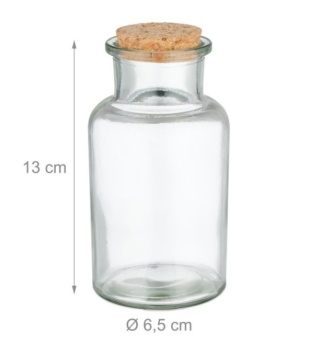 Słoiczki na przyprawy z korkiem 8 szt. + etykiety i pisak