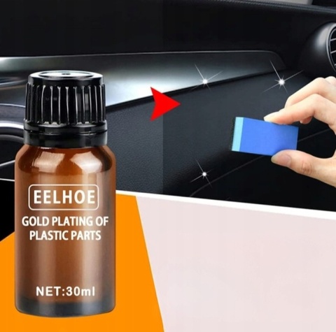 Środek do renowacji plastików samochodowych kokpitu ZESTAW 30ml + gąbka