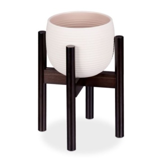 Stojak na kwiaty z bambusa brązowy, regulowana szerokość