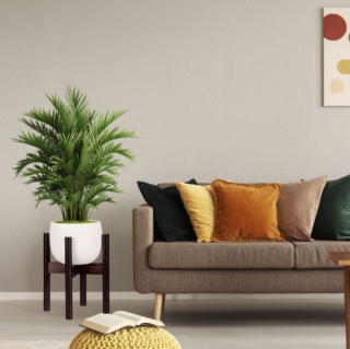 Stojak na kwiaty z bambusa brązowy, regulowana szerokość