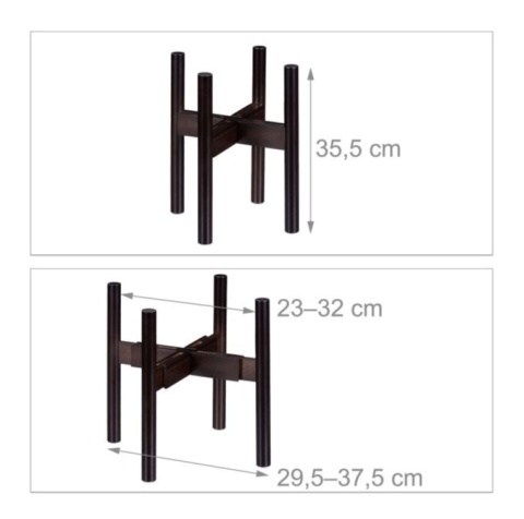 Stojak na kwiaty z bambusa brązowy, regulowana szerokość