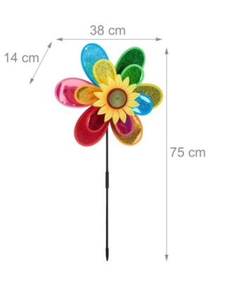 Wiatrak dekoracyjny 2 szt, kwiaty, ogród taras balkon