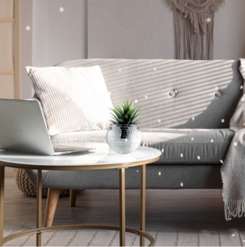 Wisząca Doniczka - KULA DISCO l OSŁONKA l 13 x 15 cm l szkło l SREBRNA